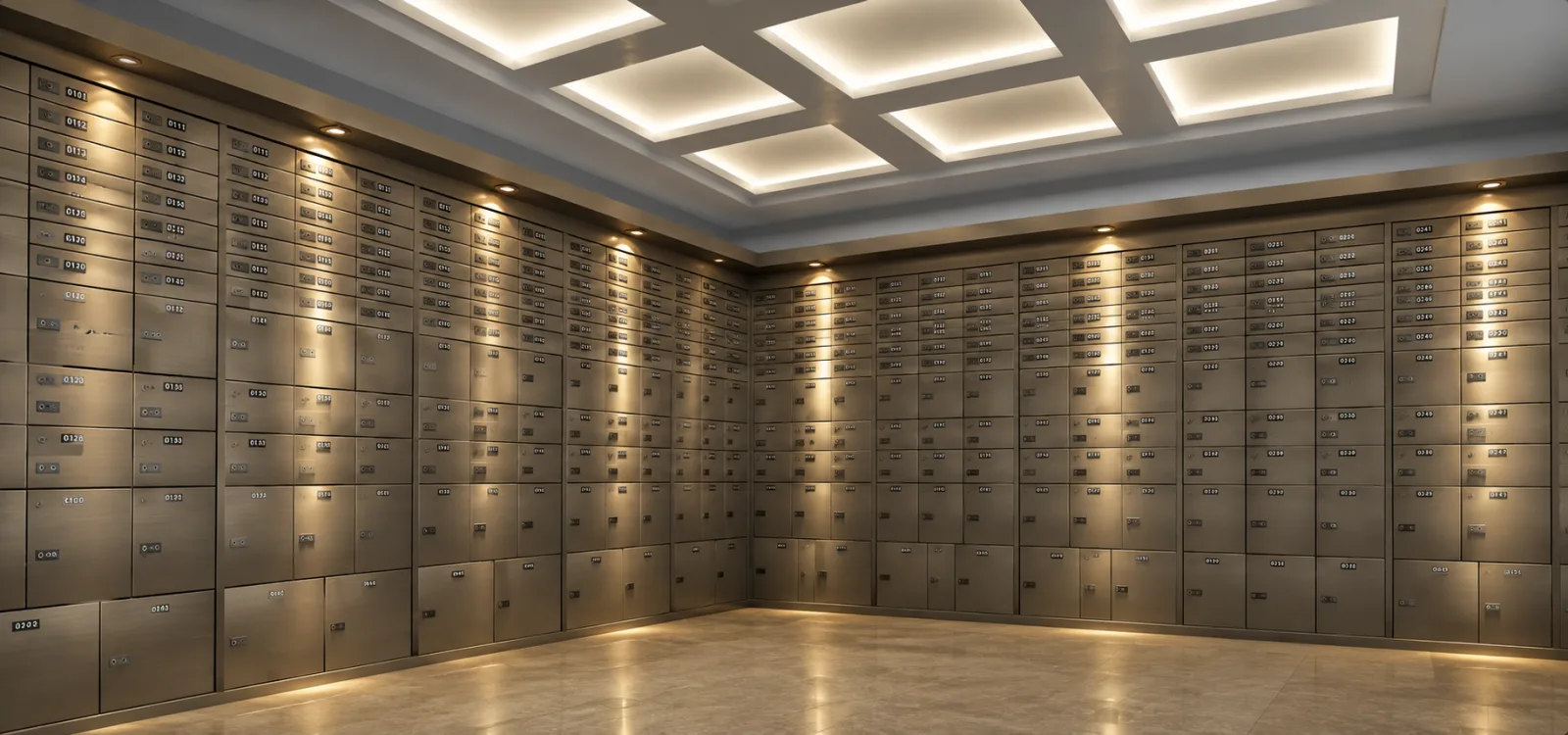 Safe deposit box vault room