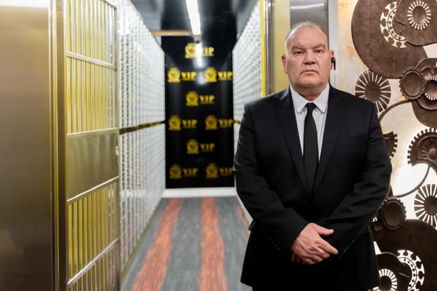 VIP Vaults security professional inside the vault corridor