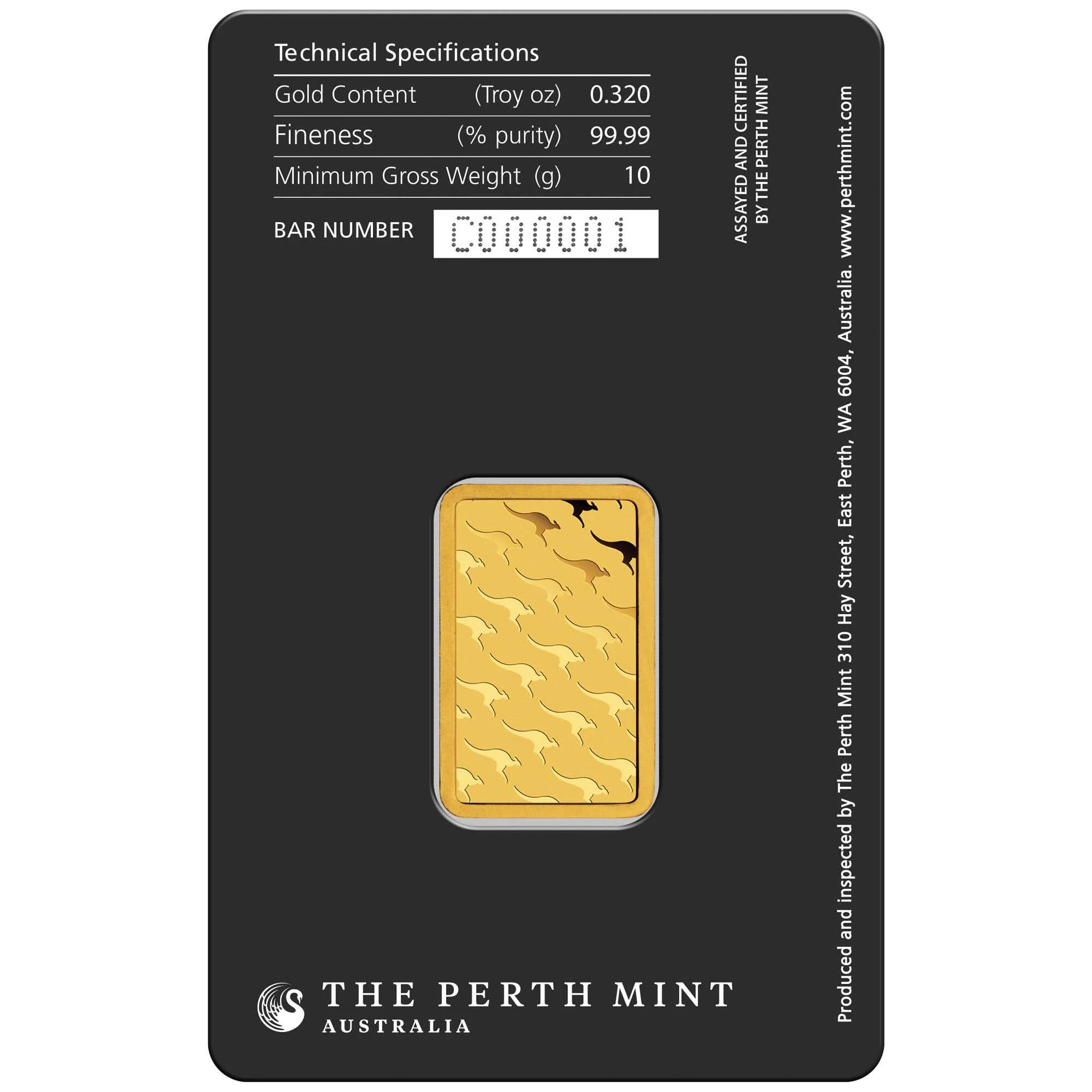 Kangaroo 10g Gold Minted Bar