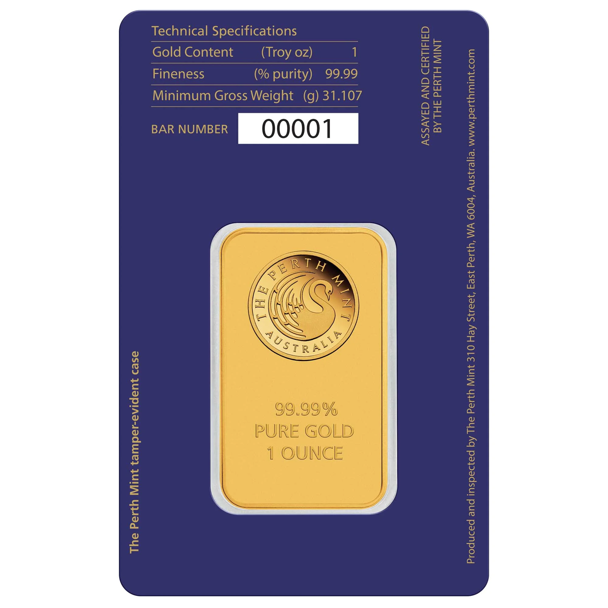 Australian Swan 1oz Gold Minted Bar