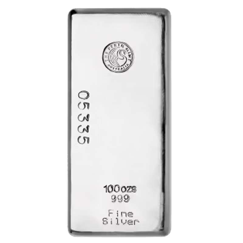 Perth Mint 100oz Silver Bar